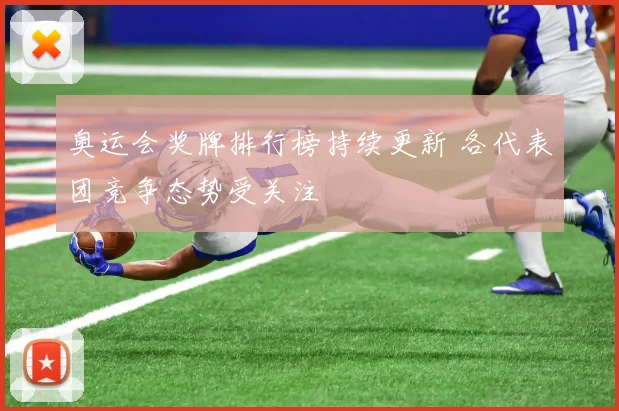 奥运会奖牌排行榜持续更新 各代表团竞争态势受关注
